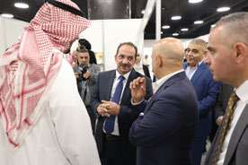 Officials visiting an exhibit